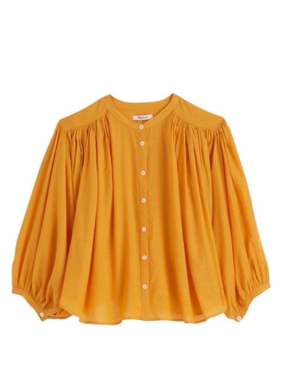 Madewell Balloon Sleeve Maddy Top-Cotton in Pollen Puff  Batwing boho flow XXS